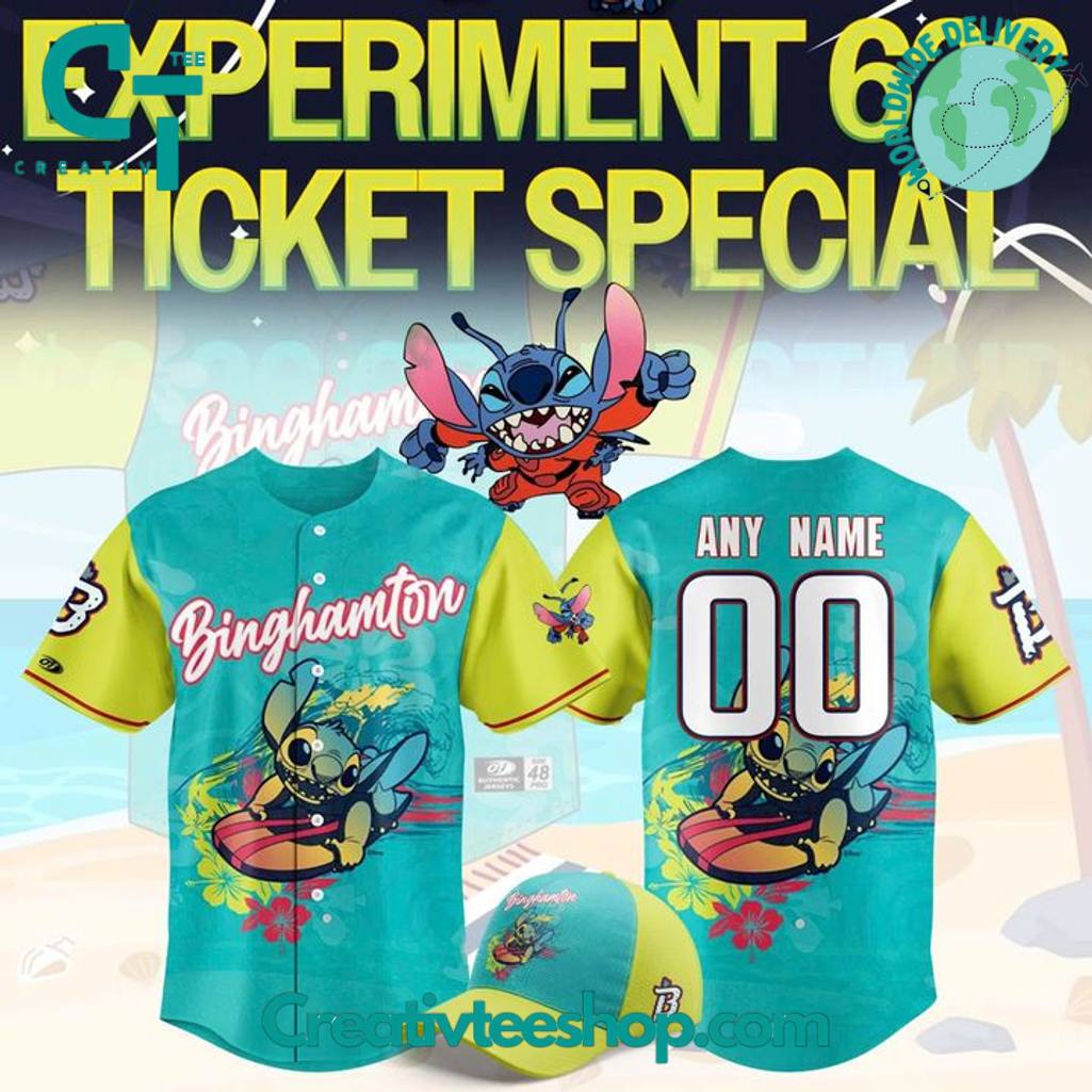 Binghamton Rumble Ponies x Stitch Experiment 626 Special Baseball Jersey