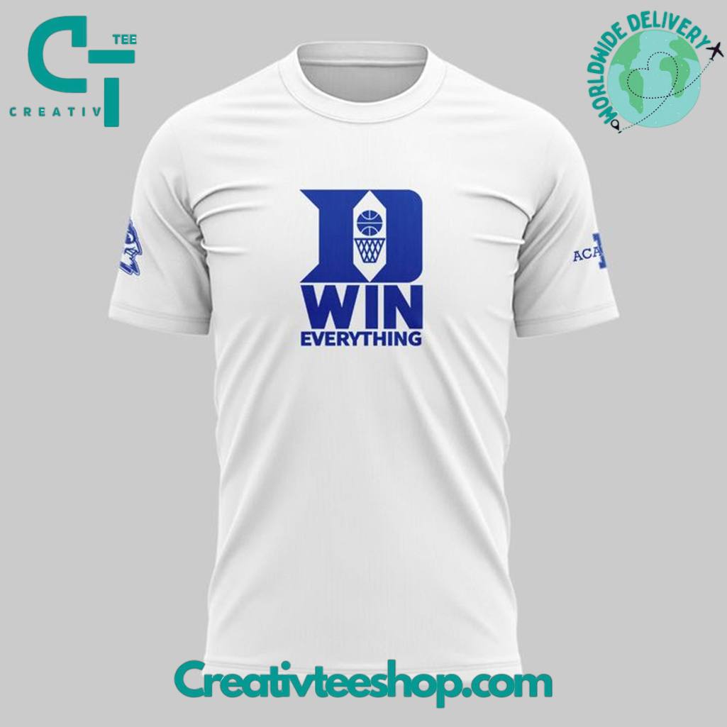 Duke Blue Devils Coach Jon Scheyer Duke “Win Everything” Special White Tee