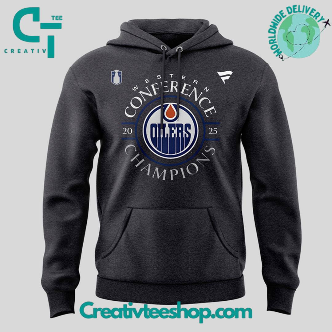 Edmonton Oilers Western Conference Champions Special Grey Hoodie