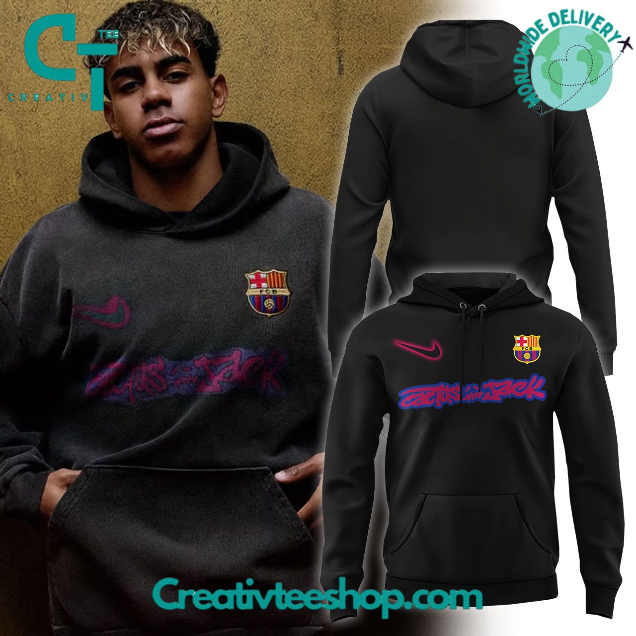 FC Barcelona x Travis Scott Special Cactus Jack Hoodie