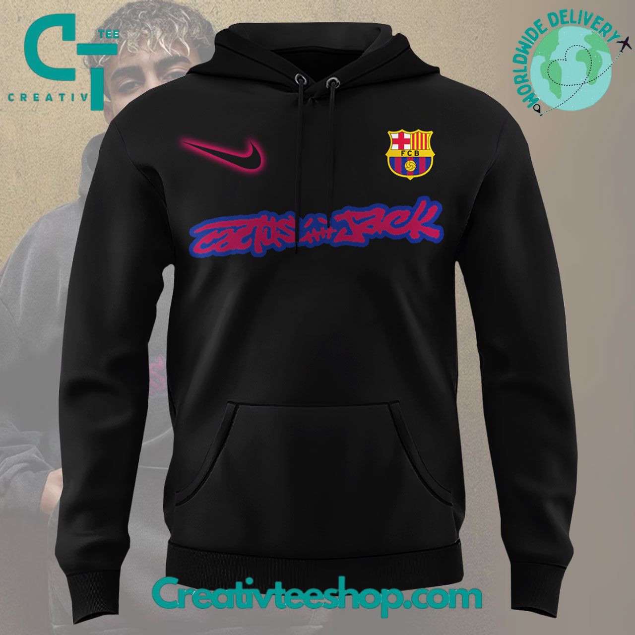 FC Barcelona x Travis Scott Special Cactus Jack Hoodie