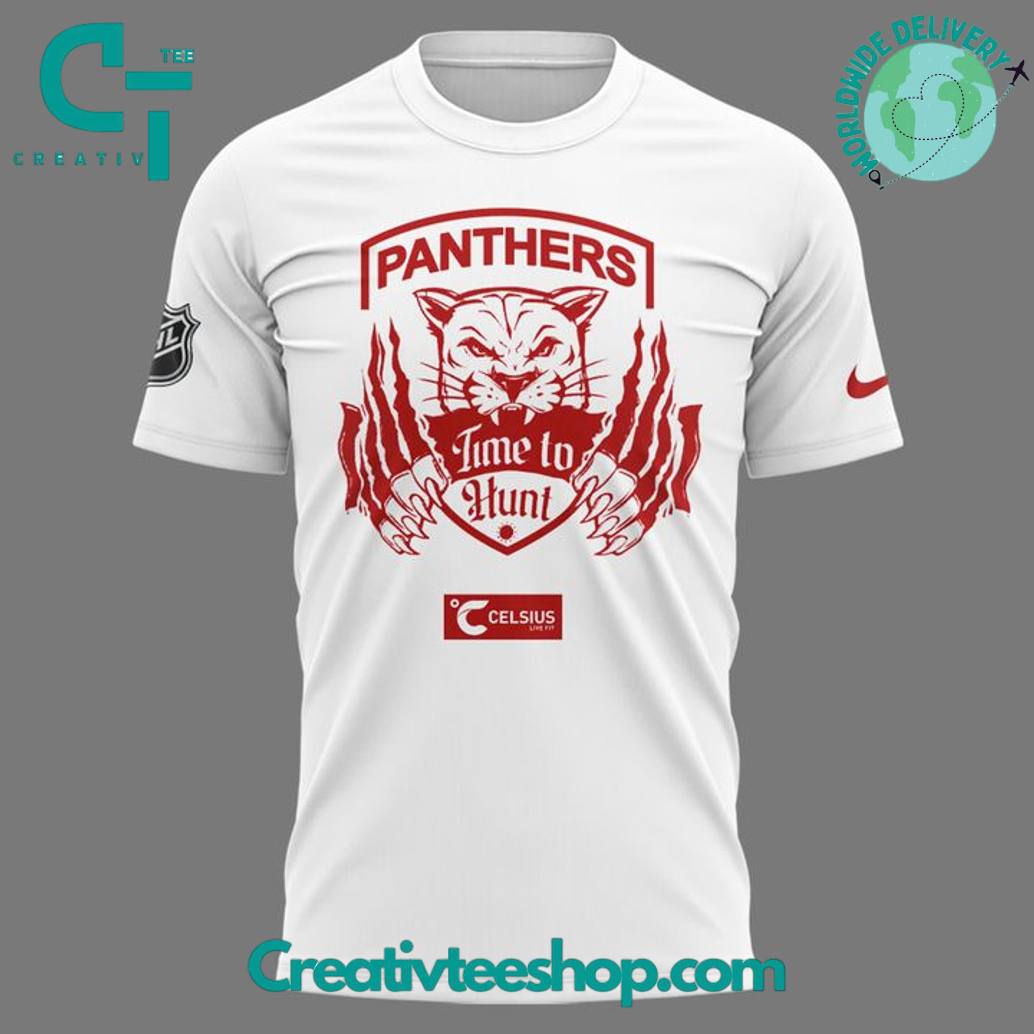 Florida Panthers “Time to Hunt in Sunrise” Special White Tee