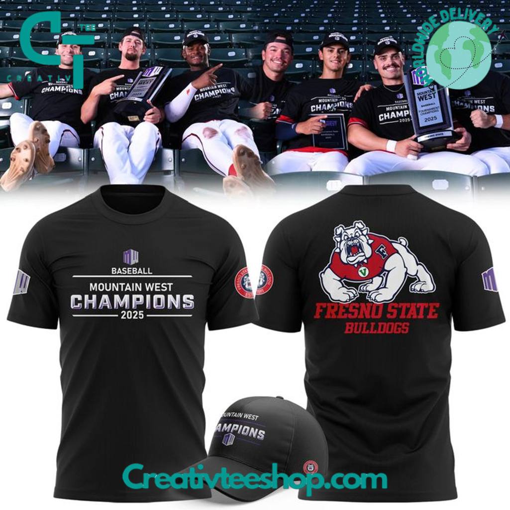 Fresno State Bulldogs Back-to-Back Champions Mountain West Special Black Tee