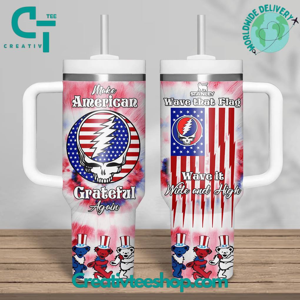 Grateful Dead Happy Independence Day Tumbler 40oz with Handle
