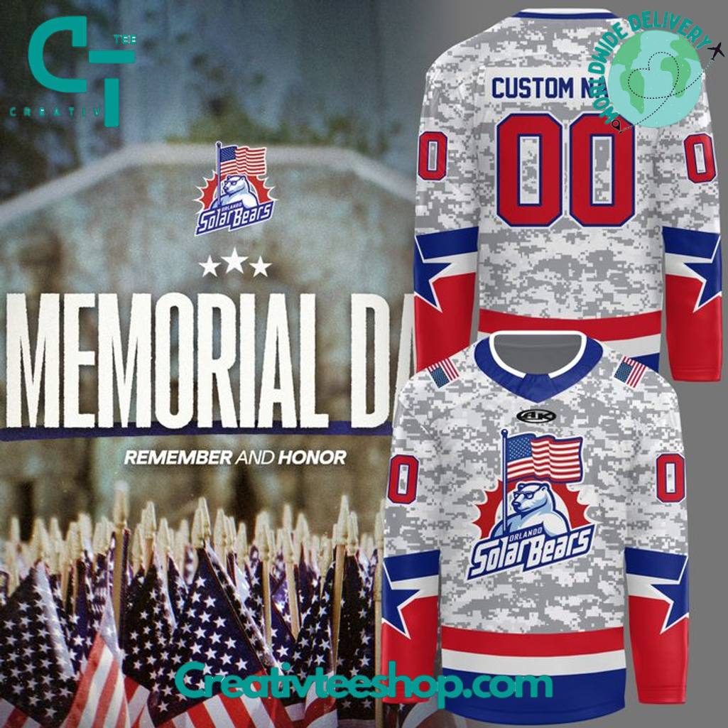 Orlando Solar Bears Happy Memorial Day 2025 Personalized Hockey Jersey