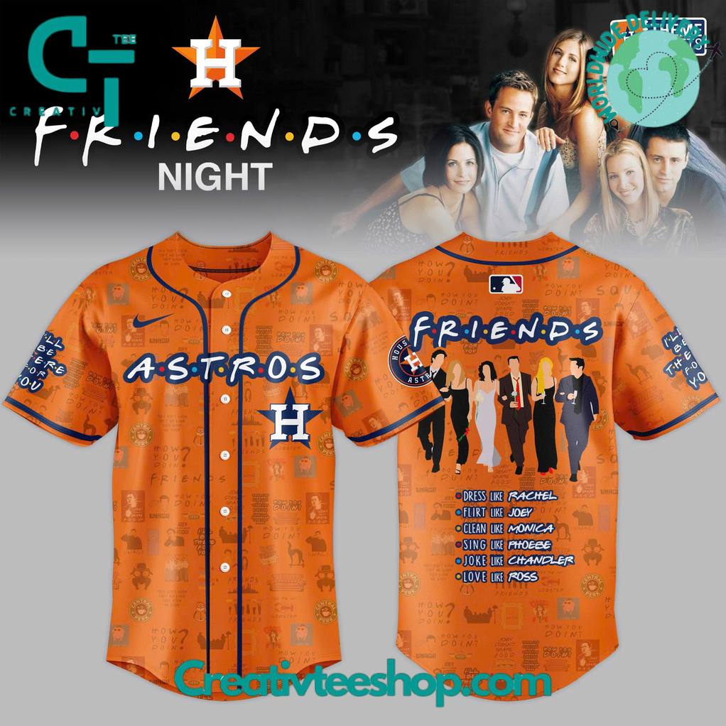 Houston Astros MLB x FRIENDS Movie Night Game Special Baseball Jersey