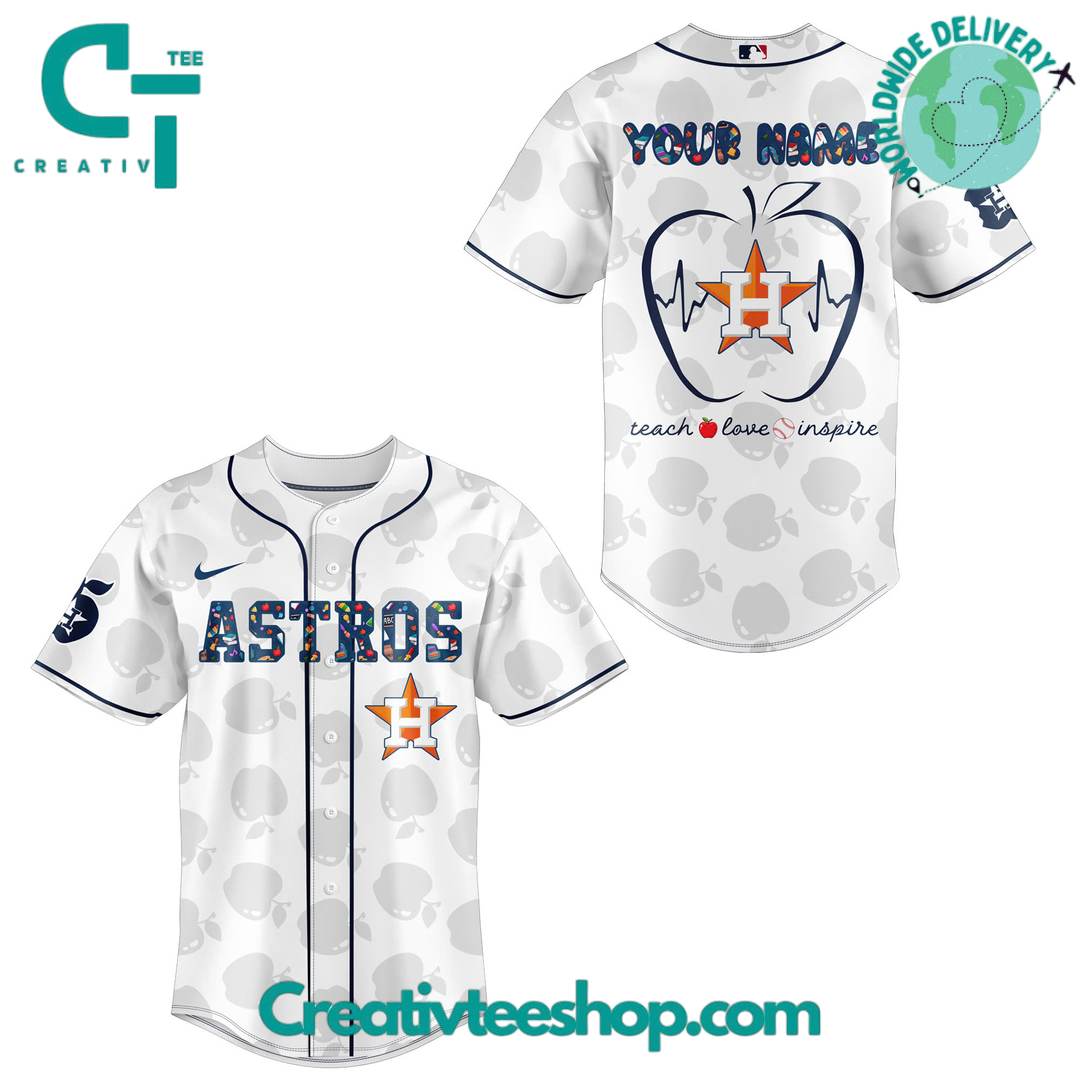 Houston Astros x Teacher Appreciation Personalized Baseball Jersey