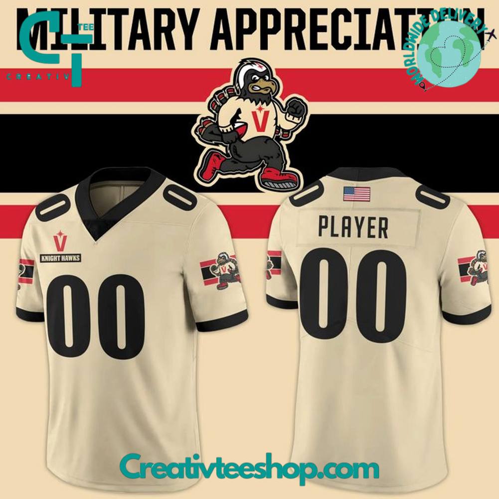 Vegas Knight Hawks 2025 Military Night Personalized Football Jersey