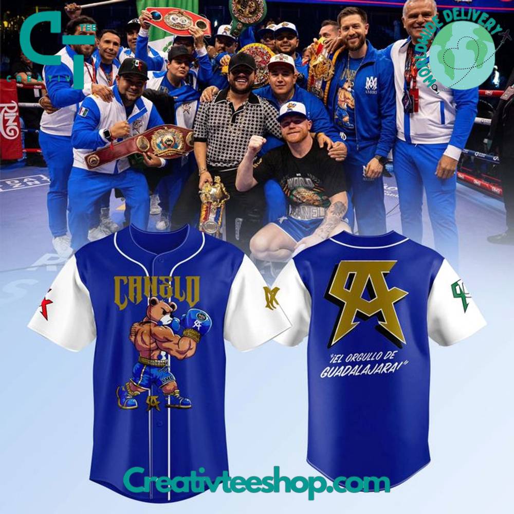 Canelo Alvarez Special Blue Baseball Jersey
