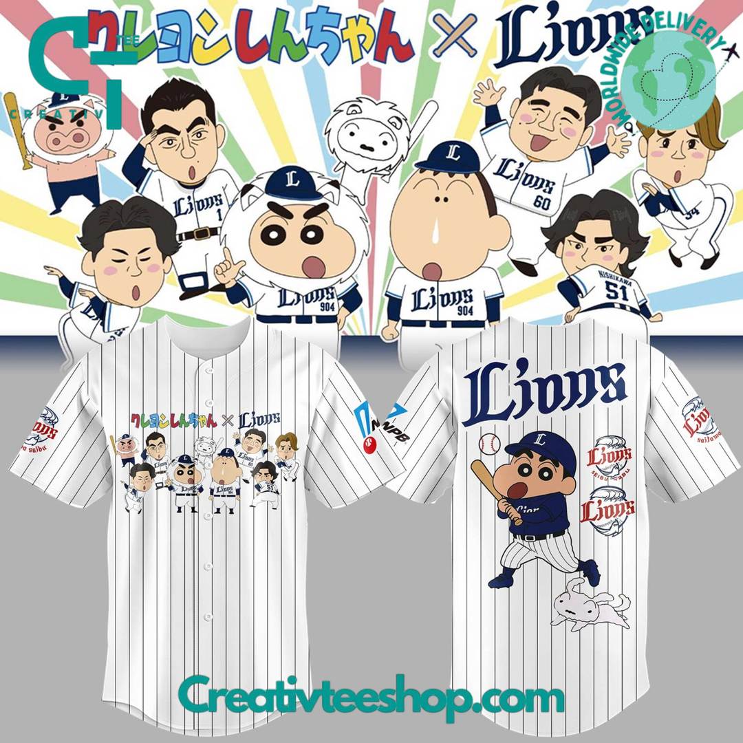 Saitama Seibu Lions x Crayon Shinchan Game 2025 Baseball Jersey