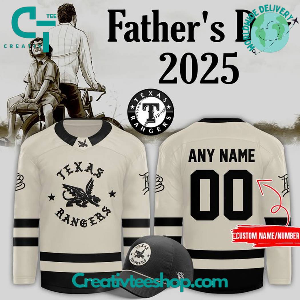 Texas Rangers x 2025 Branded Bills Father’s Day Personalized Hockey Jersey