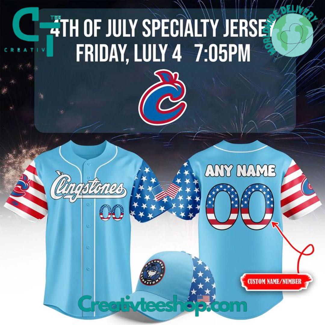 Columbus Clingstones x 4th of July Special Baseball Jersey
