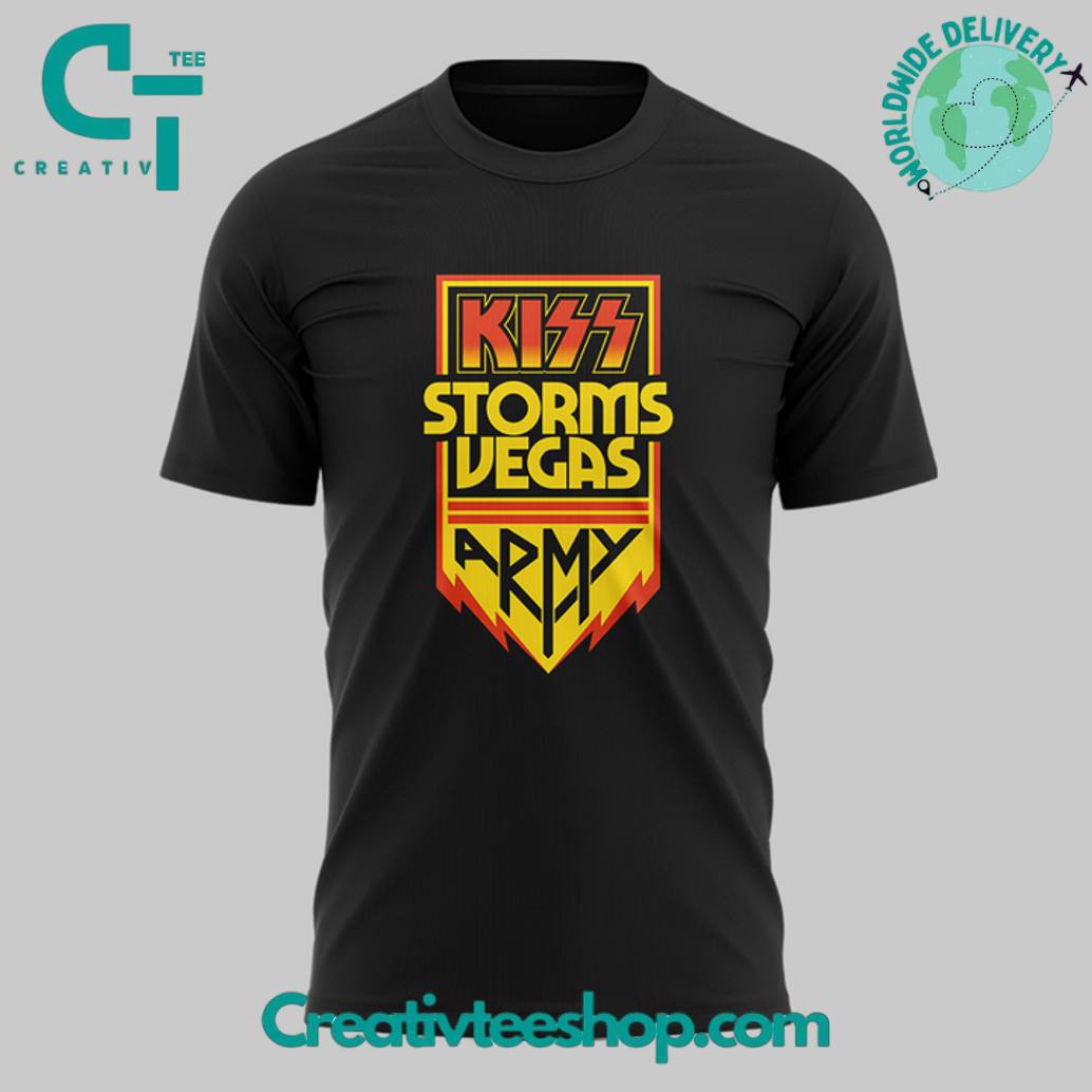 KISS Band Storm Vegas Celebrating 50 Years Of Kiss Army Special Tee
