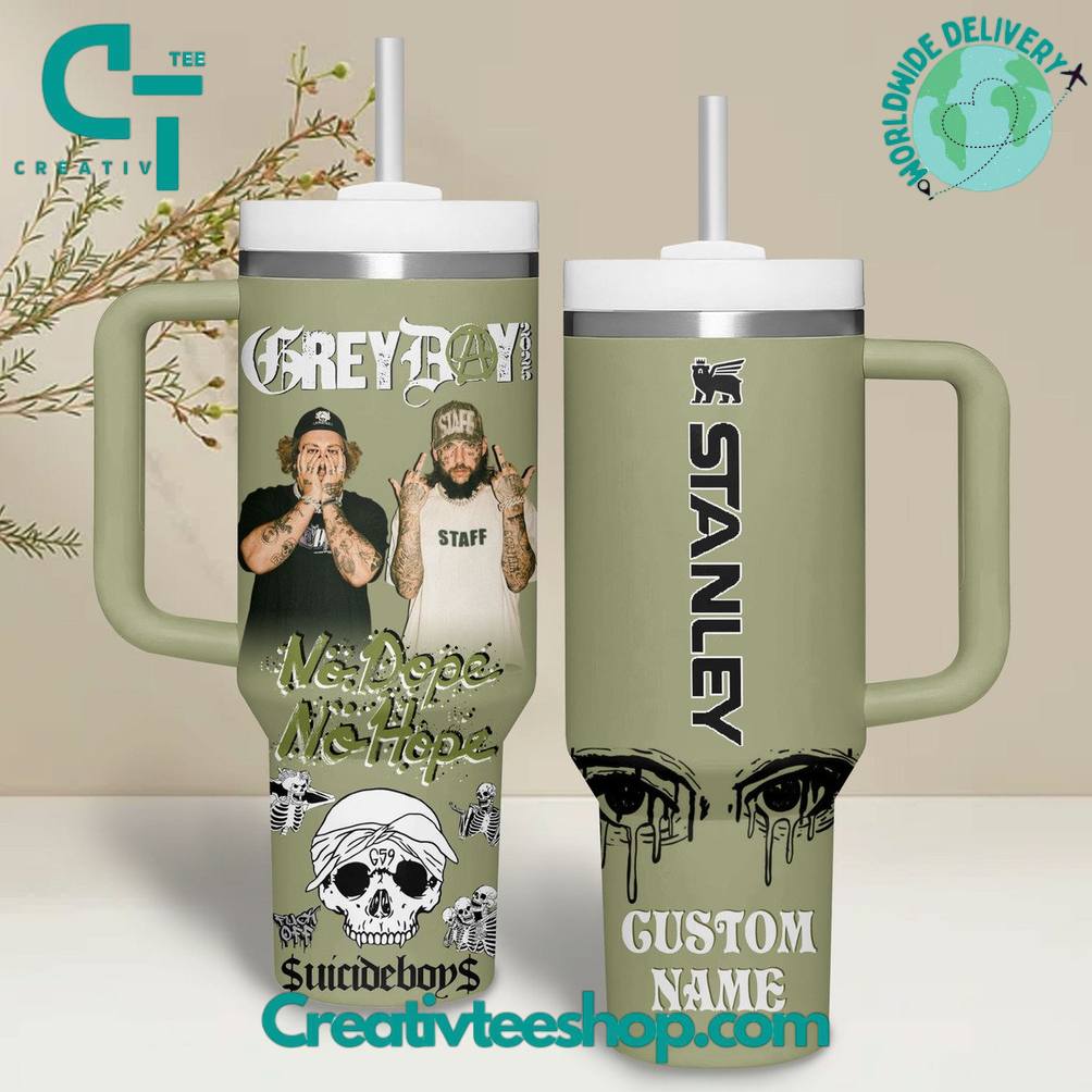 Suicideboys Grey Day “No Dope No Hope” Tumbler 40oz with Handle