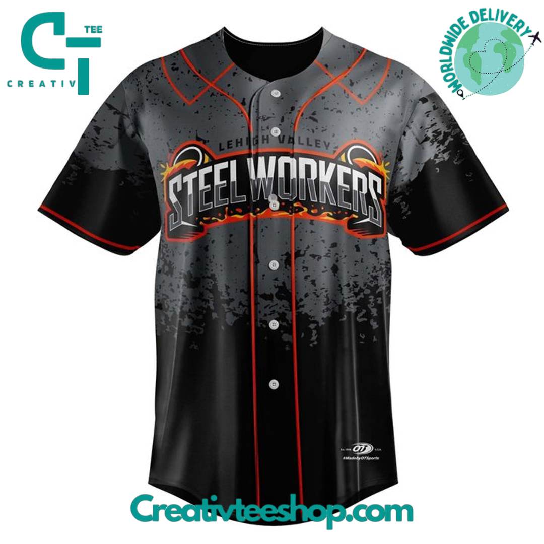 Lehigh Valley Steelworker Personalized Baseball Jersey