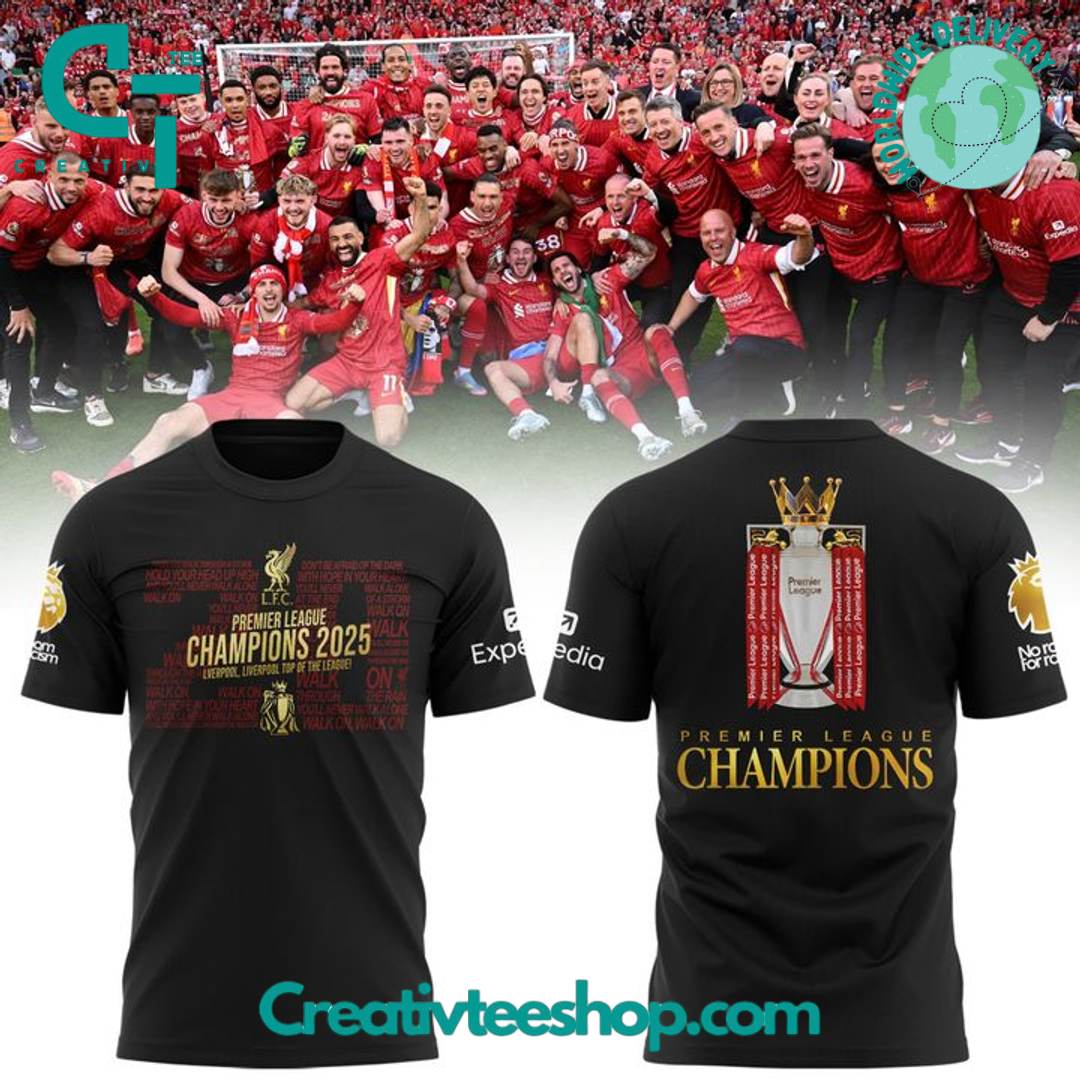Liverpool FC 2024-2025 EPL Champions Special Black Tee