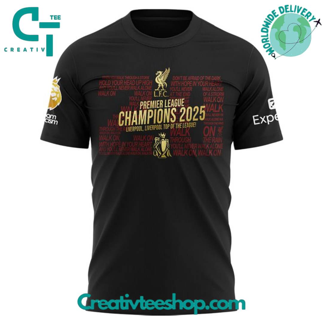 Liverpool FC 2024-2025 EPL Champions Special Black Tee