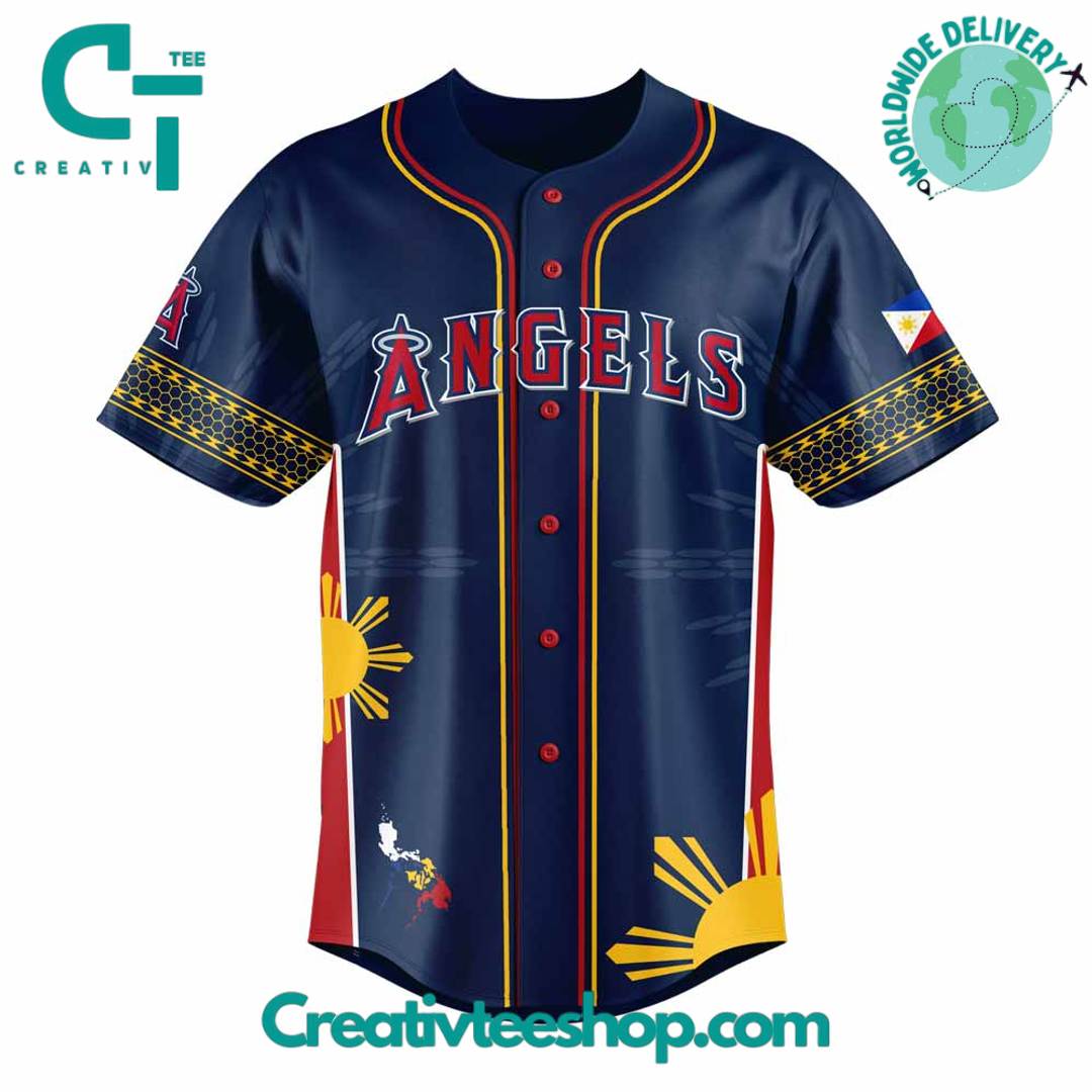 Los Angeles Angels Filipino Heritage Night Special Navy Baseball Jersey
