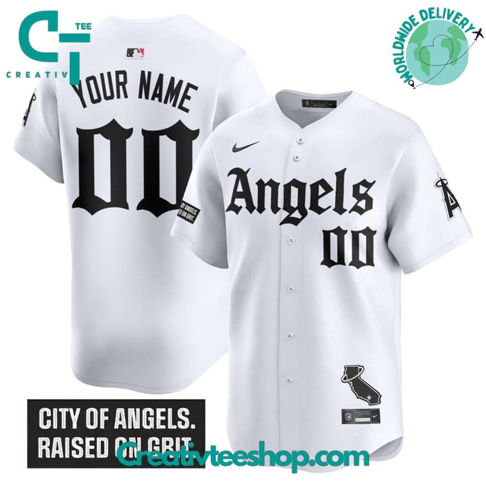 Los Angeles Angels ‘Gothic Halo Edition’ Personalized Baseball Jersey