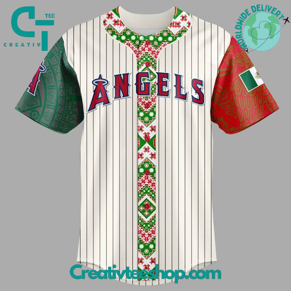 Los Angeles Angels Mexican Heritage Night 2025 Personalized Baseball Jersey