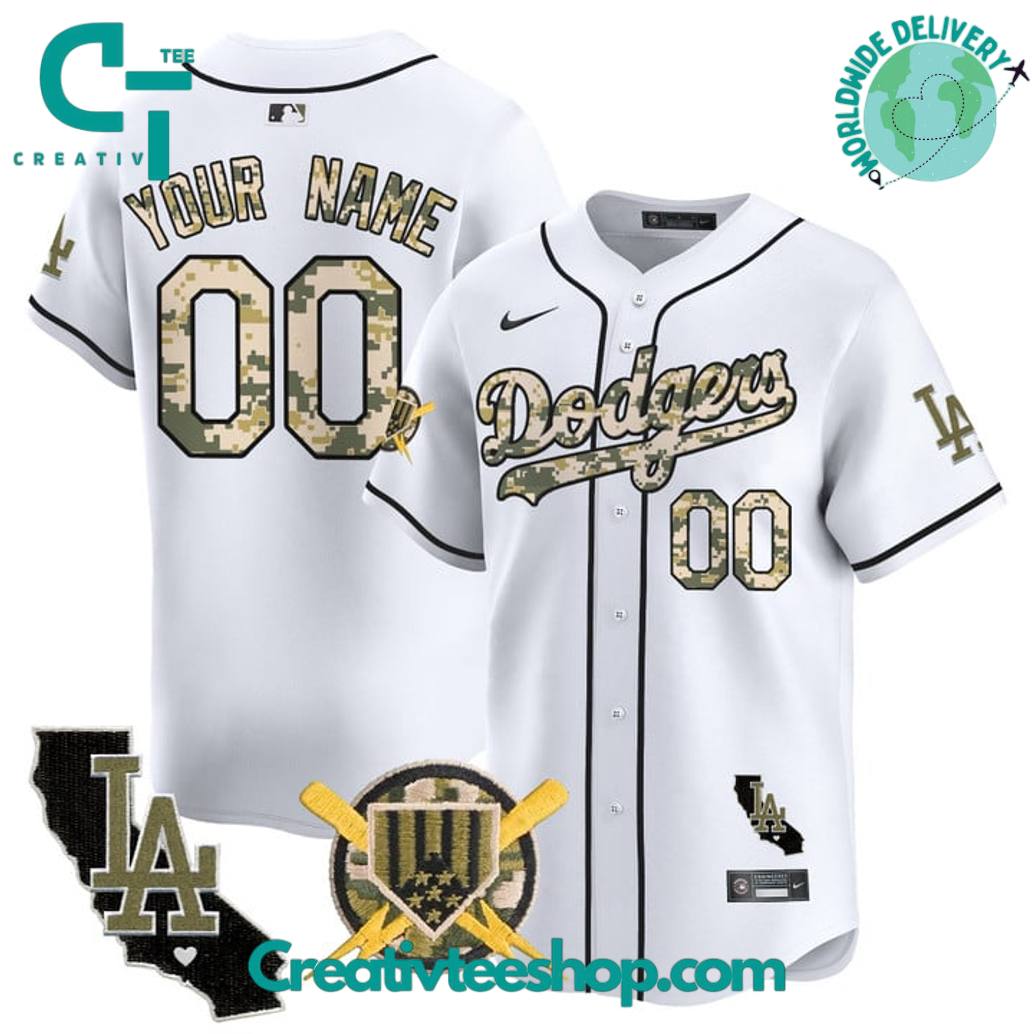 Los Angeles Dodgers Armed Forces Day Personalized Baseball Jersey