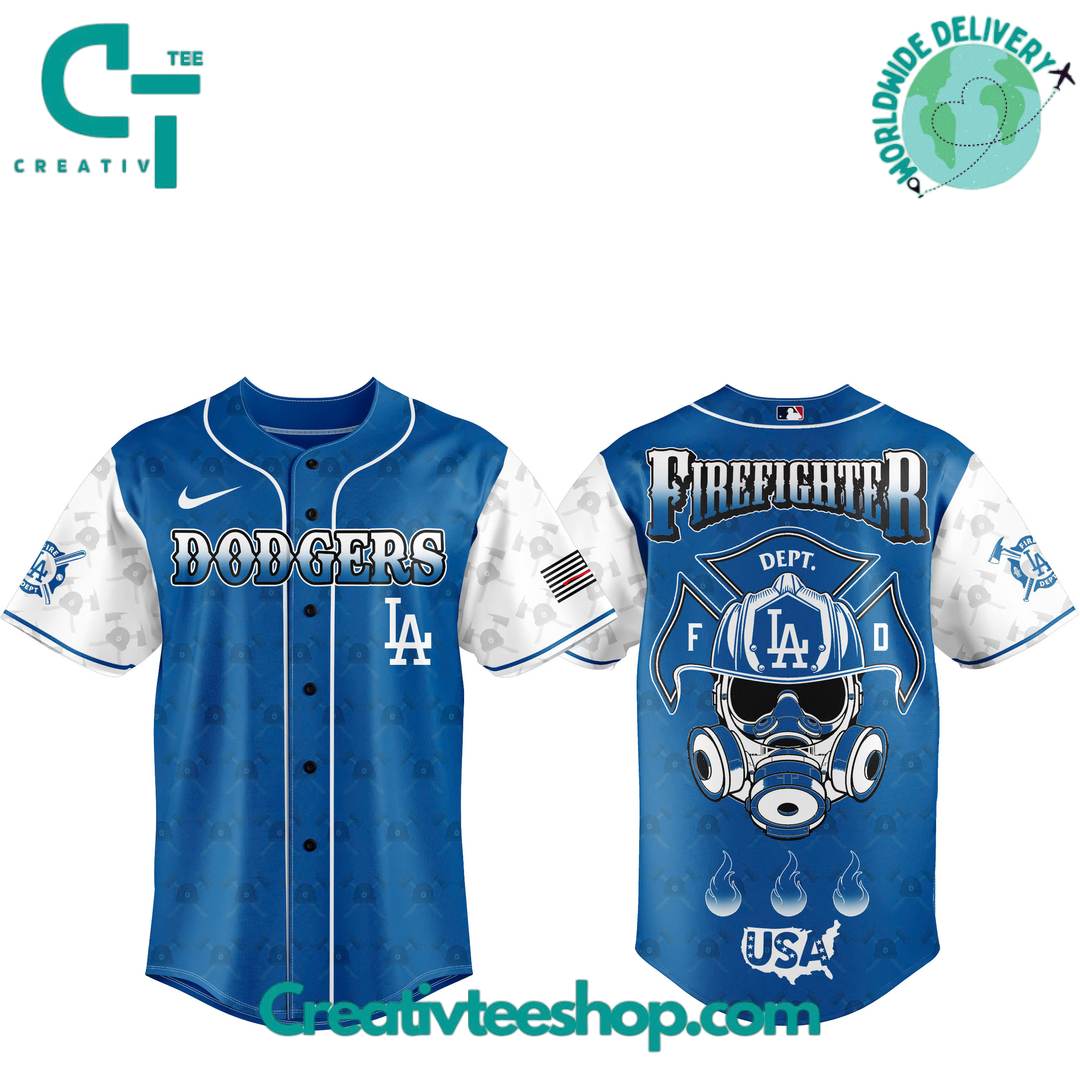 Los Angeles Dodgers Firefighter Appreciation Day Special Baseball Jersey