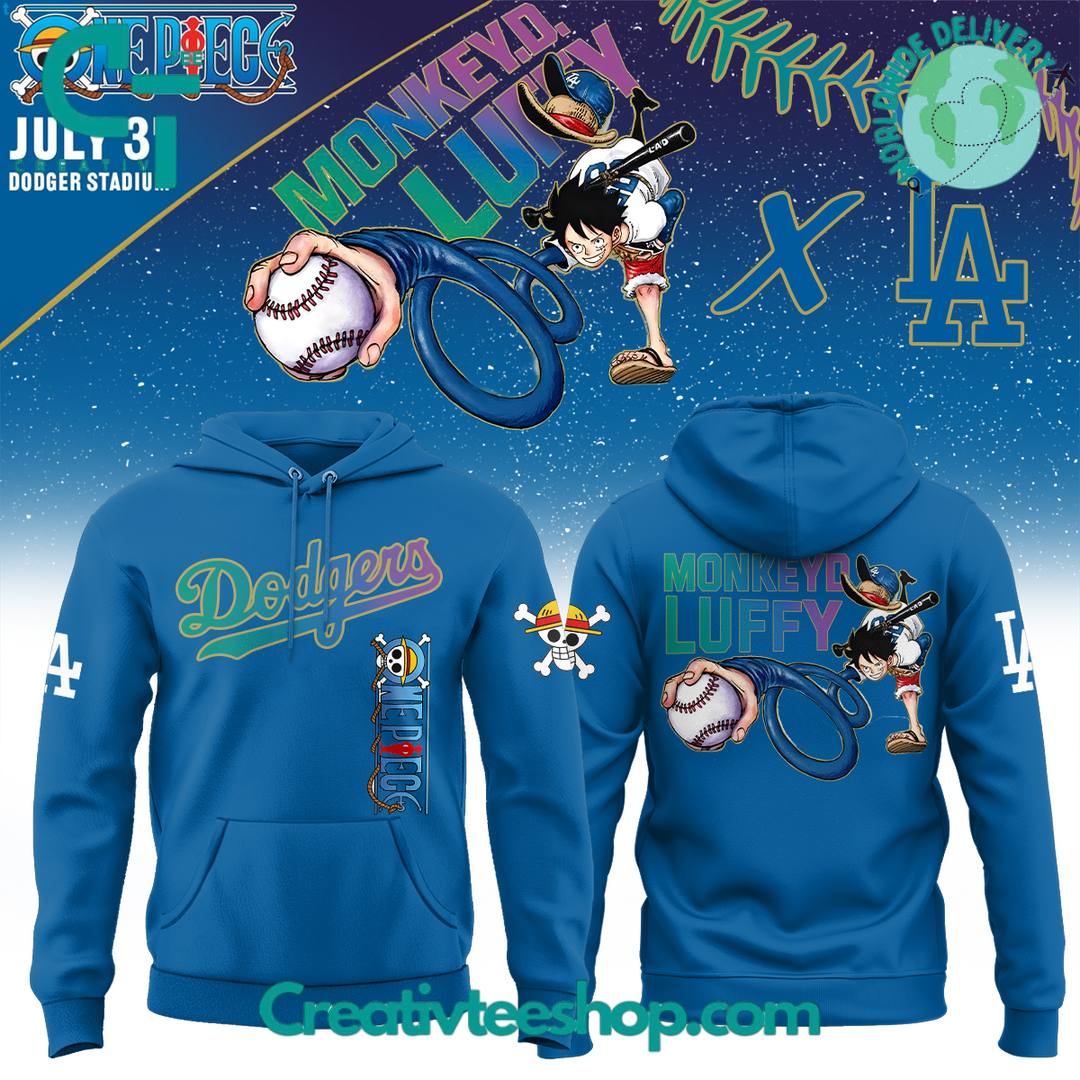 Los Angeles Dodgers x One Piece Night Monkey D. Luffy Special Hoodie