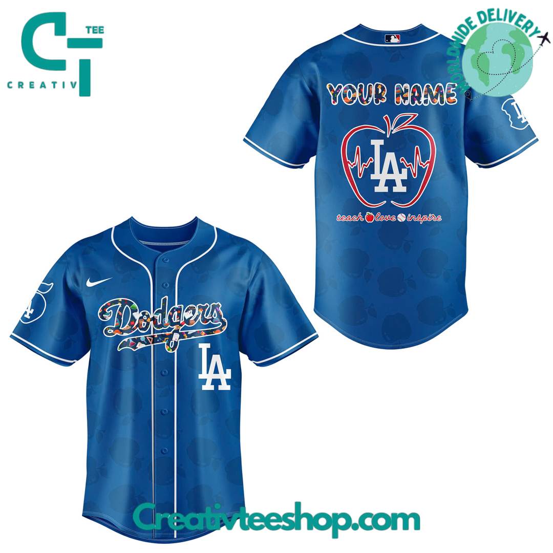 Los Angeles Dodgers x Teacher Appreciation Personalized Baseball Jersey