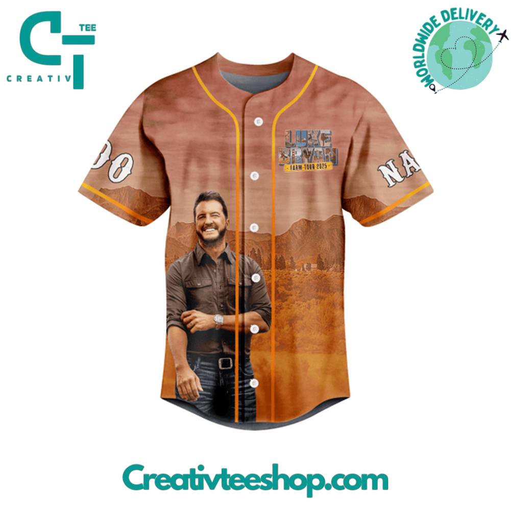 Luke Bryan Farm Tour 2025 Personalized Baseball Jersey