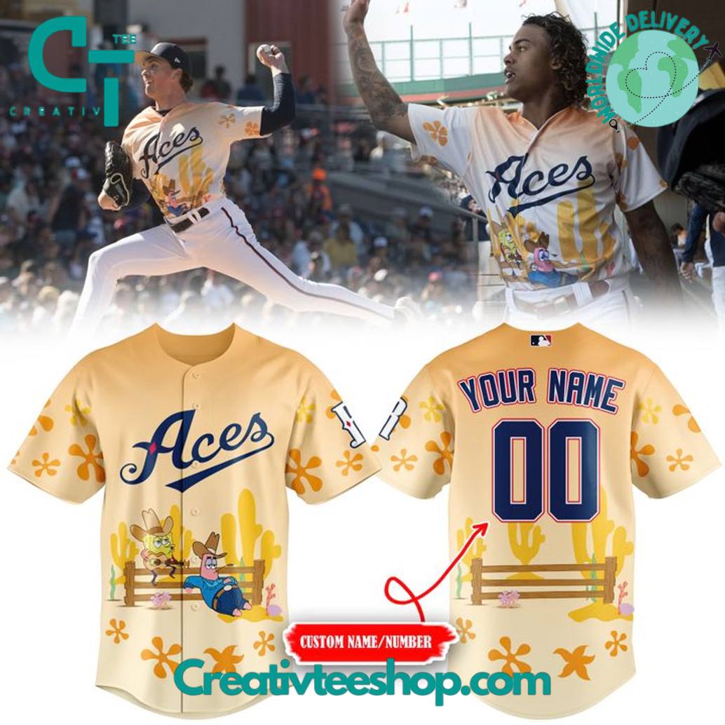Reno Aces SpongeBob Night 2025 Personalized Baseball Jersey