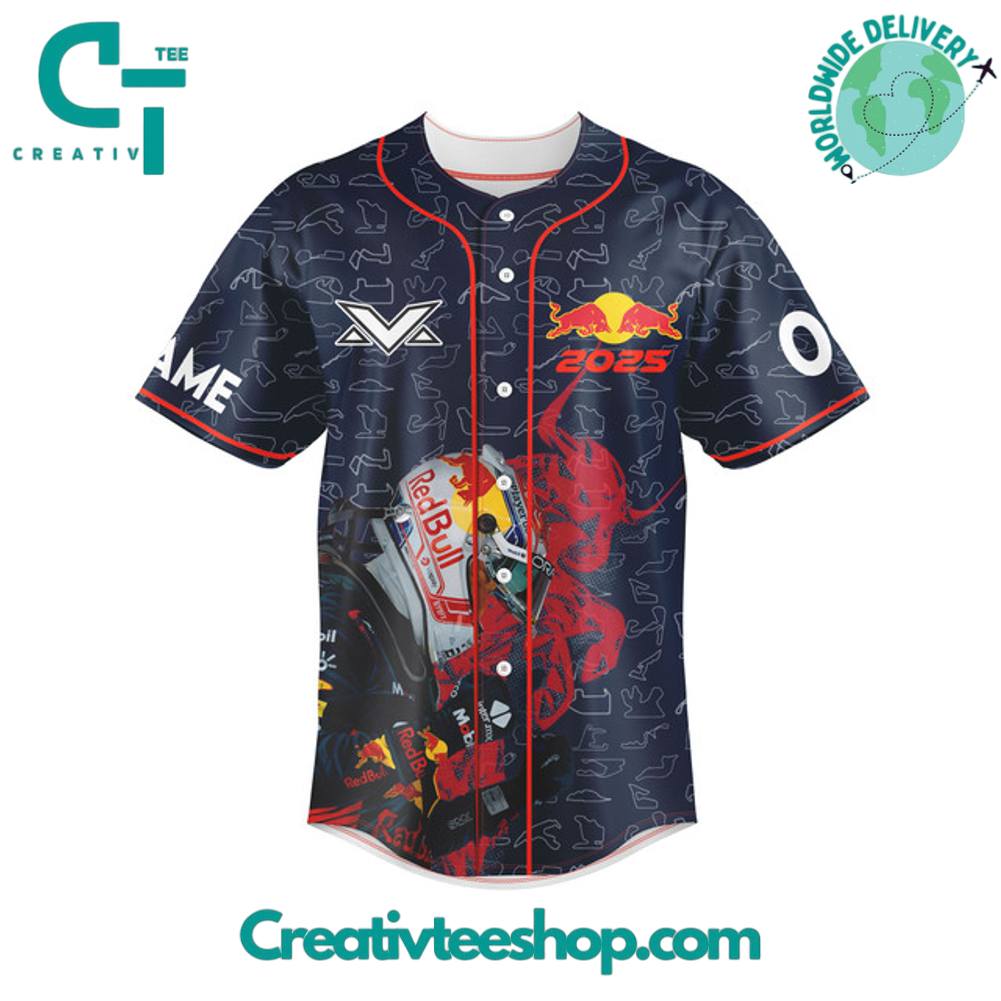 Max Verstappen Red Bull Racing Personalized 2025 Baseball Jersey