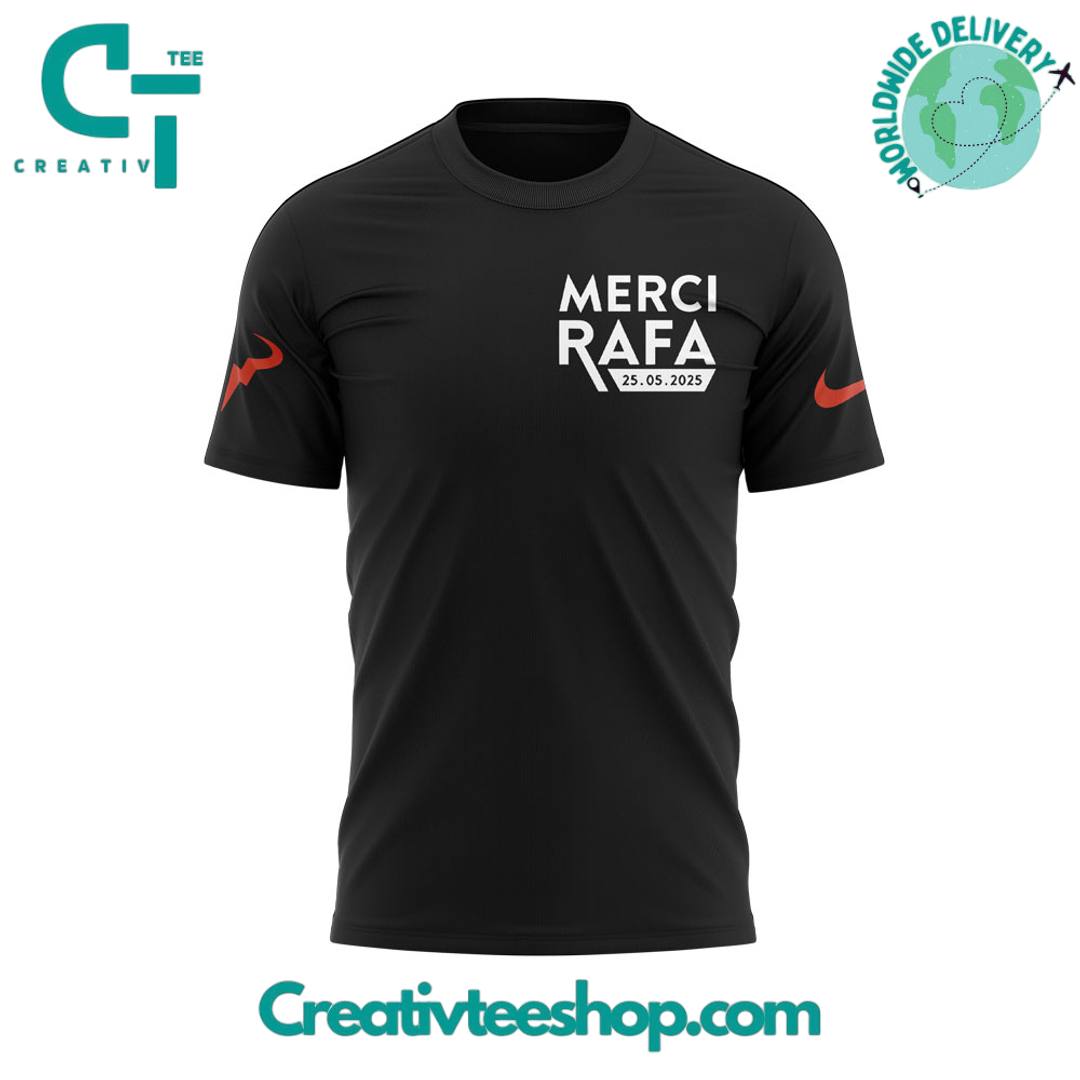 Merci Rafa Rafa Nadal Roland Garros Tribute 2025 Black Tee