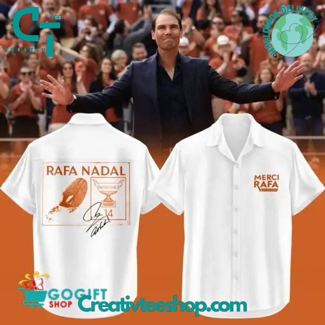 Merci Rafa Rafael Nadal Roland Garros Tribute Signature Hawaiian Shirt