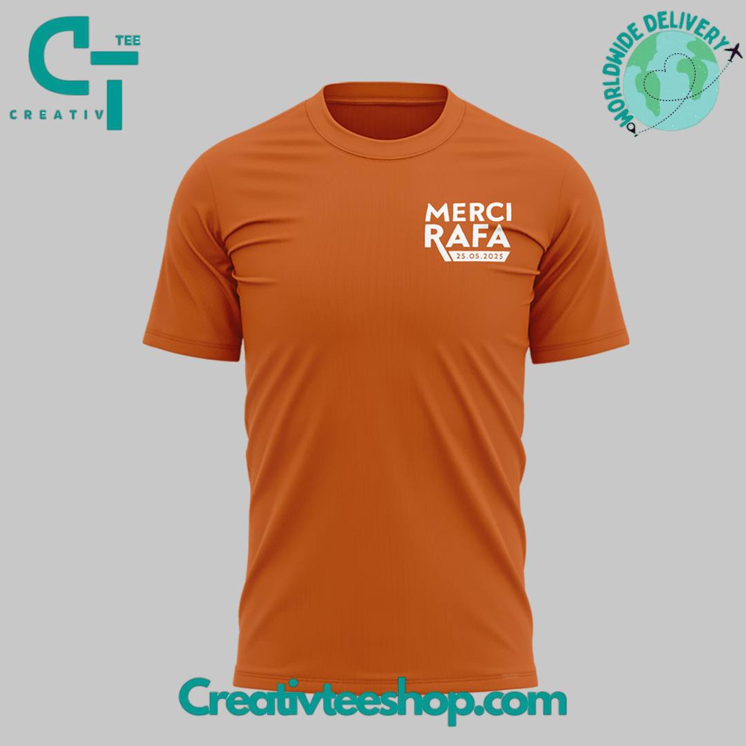 Merci Rafa Rafael Nadal Roland Garros Tribute Signature Orange Shirt