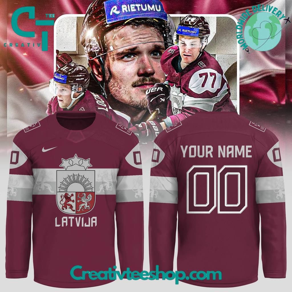 Latvia Hockey International Ice Hockey Federation Personalized Hockey Jersey