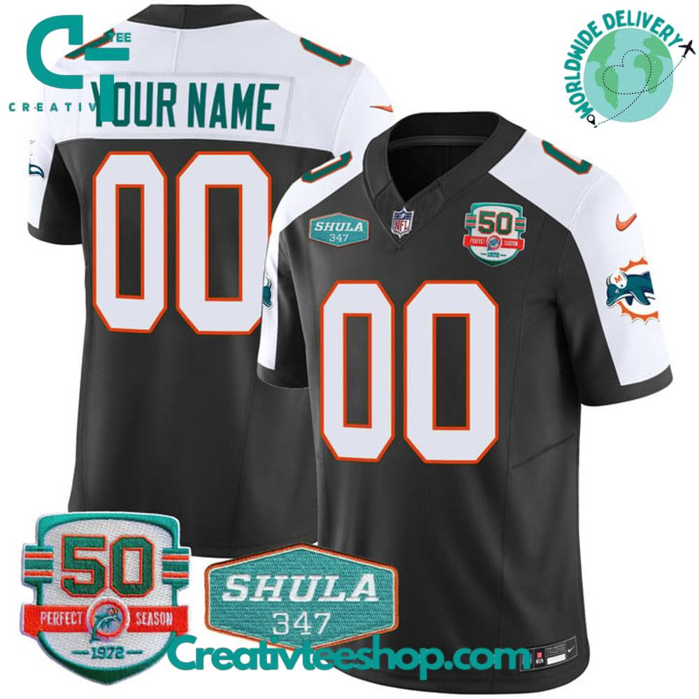 Miami Dolphins Throwback Shula 347 Special Football Jersey