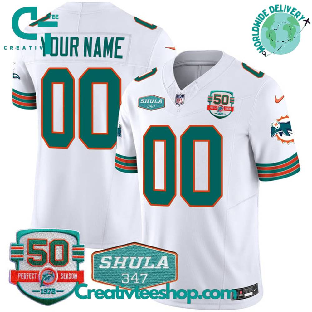 Miami Dolphins Throwback Shula 347 Special Football Jersey