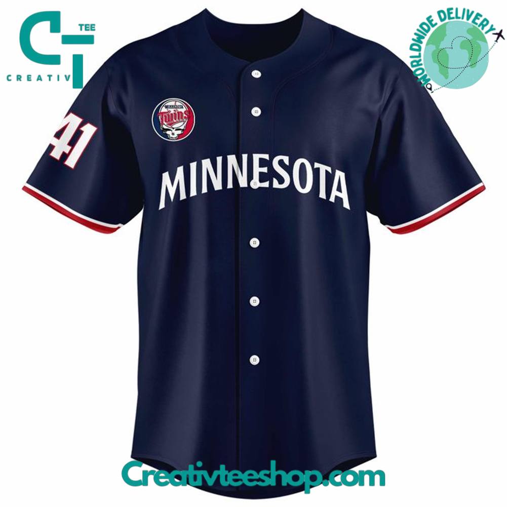 Minnesota Twins Joe Ryan x Homage x Grateful Dead Navy Baseball Jersey
