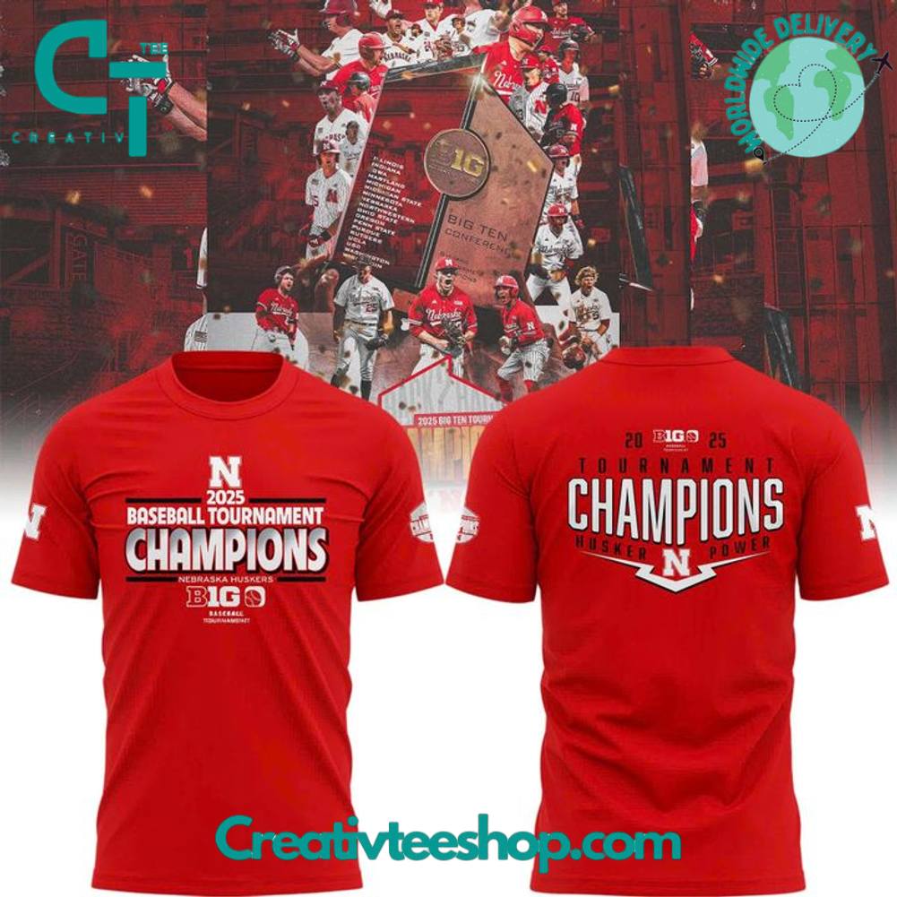 Nebraska Cornhuskers Big Ten Baseball Conference Tournament Champions 2025 Special Tee