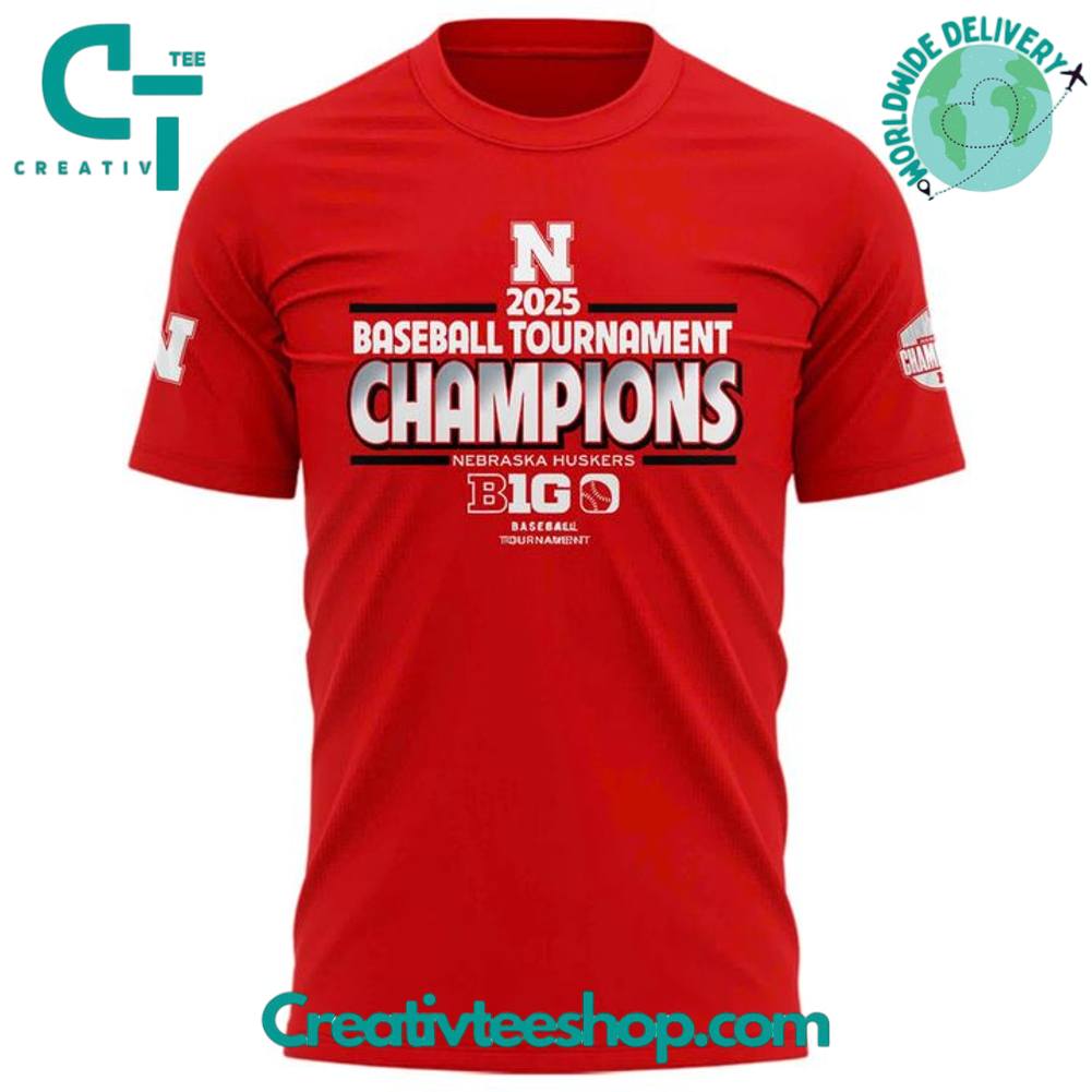 Nebraska Cornhuskers Big Ten Baseball Conference Tournament Champions 2025 Special Tee