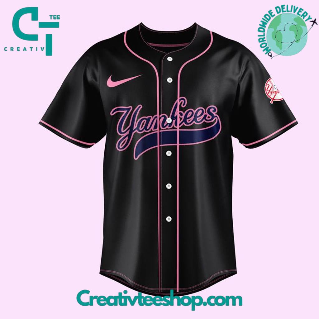 New York Yankees x Blackpink 2025 World Tour Special Black Baseball Jersey