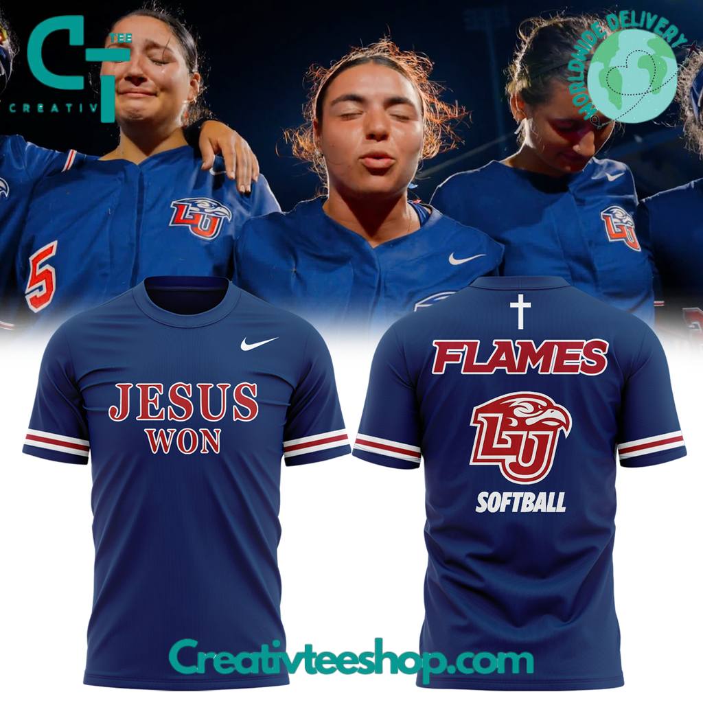 Liberty Softball Praise Be To God �JESUS WON� Special Tee