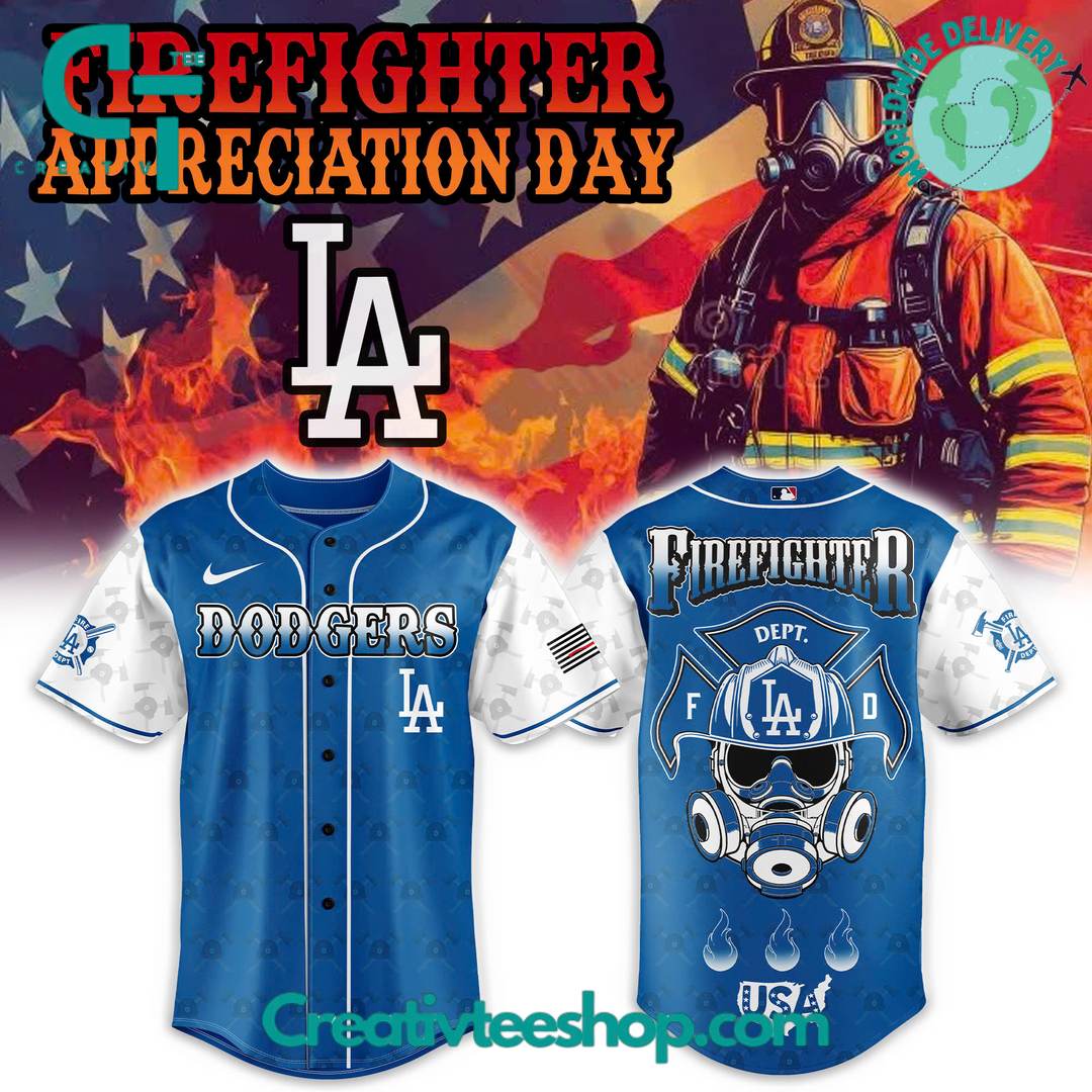 Los Angeles Dodgers Firefighter Appreciation Day Special Baseball Jersey