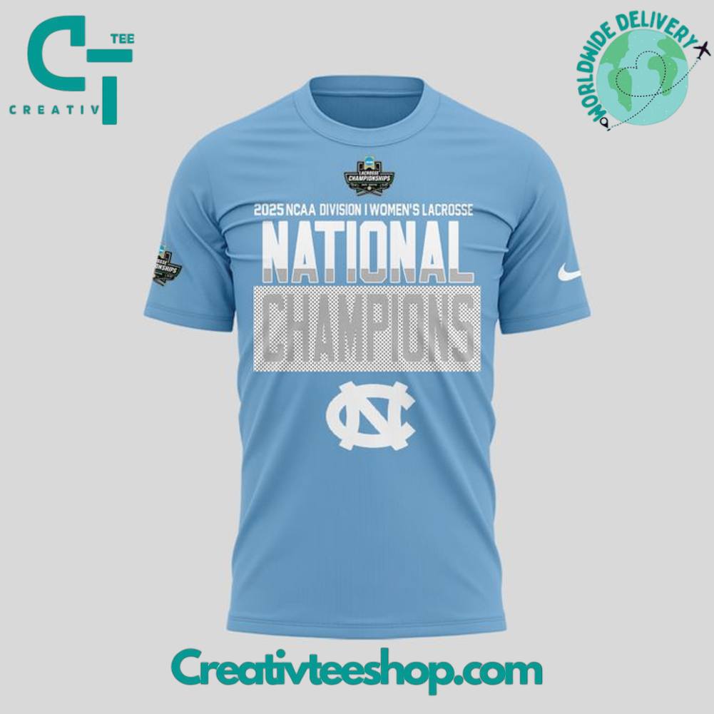 North Carolina Tar Heels 2025 NCAA Women’s Lacrosse National Champions Tee