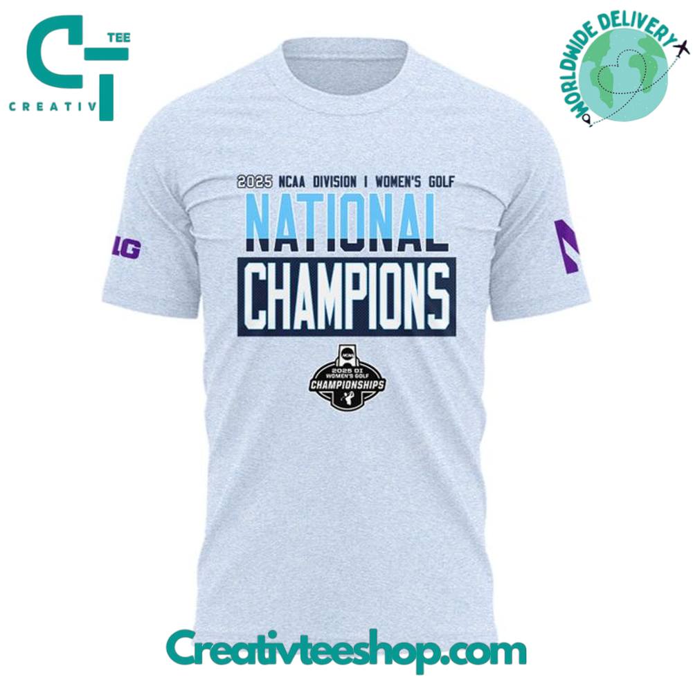 Northwestern Wildcats National Champions Women’s Golf Grey Tee