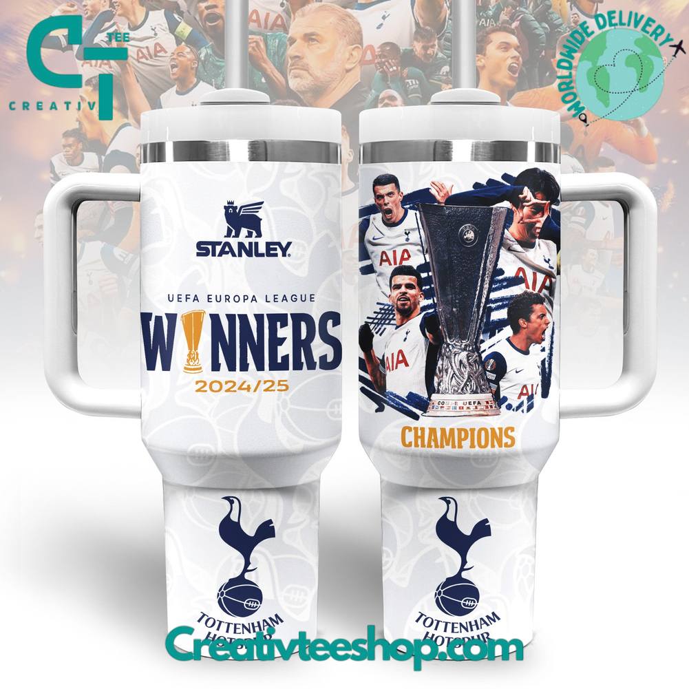 Tottenham Hotspur Europa League Champions 2025 Tumbler 40oz with Handle
