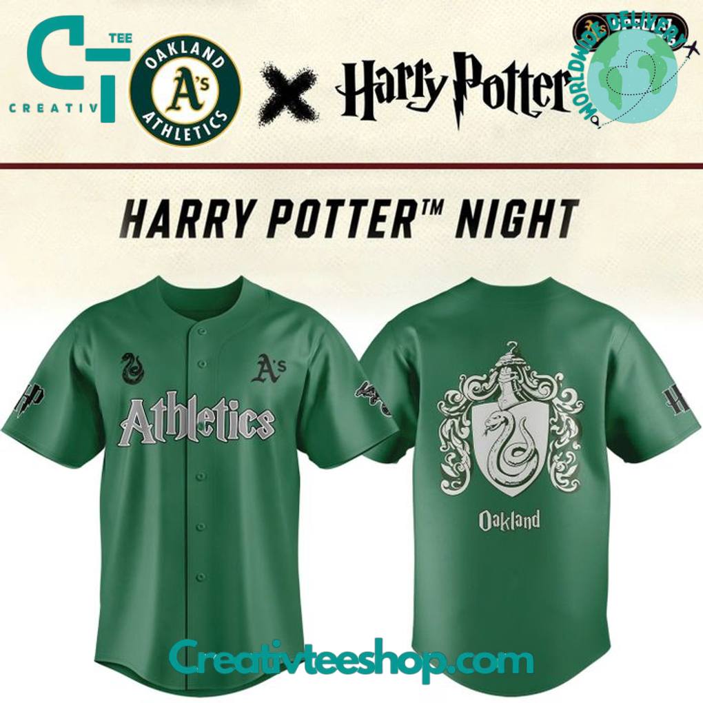Oakland Athletics x Harry Potter Slytherin House Limited Edition Baseball Jersey