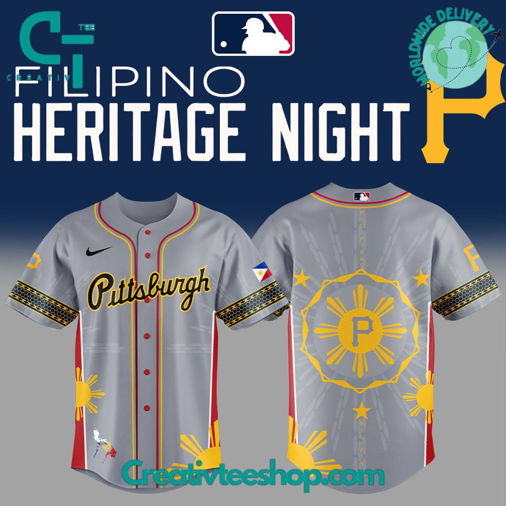 Pittsburgh Pirates Filipino Heritage Night Grey Baseball Jersey