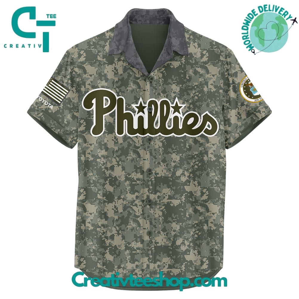 Philadelphia Phillies Army Camo Special Hawaiian Shirt