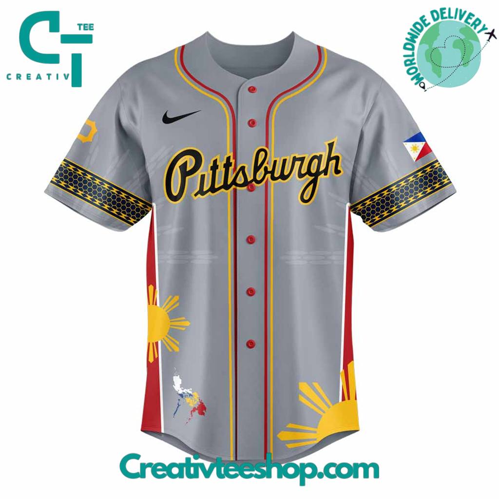 Pittsburgh Pirates Filipino Heritage Night Grey Baseball Jersey